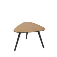 BEISTELLTISCH 50/50/40 cm Paulownia, Pinie massiv Naturfarben, Schwarz dreieckig  - Schwarz/Naturfarben, Design, Holz/Holzwerkstoff (50/50/40cm) - Livetastic