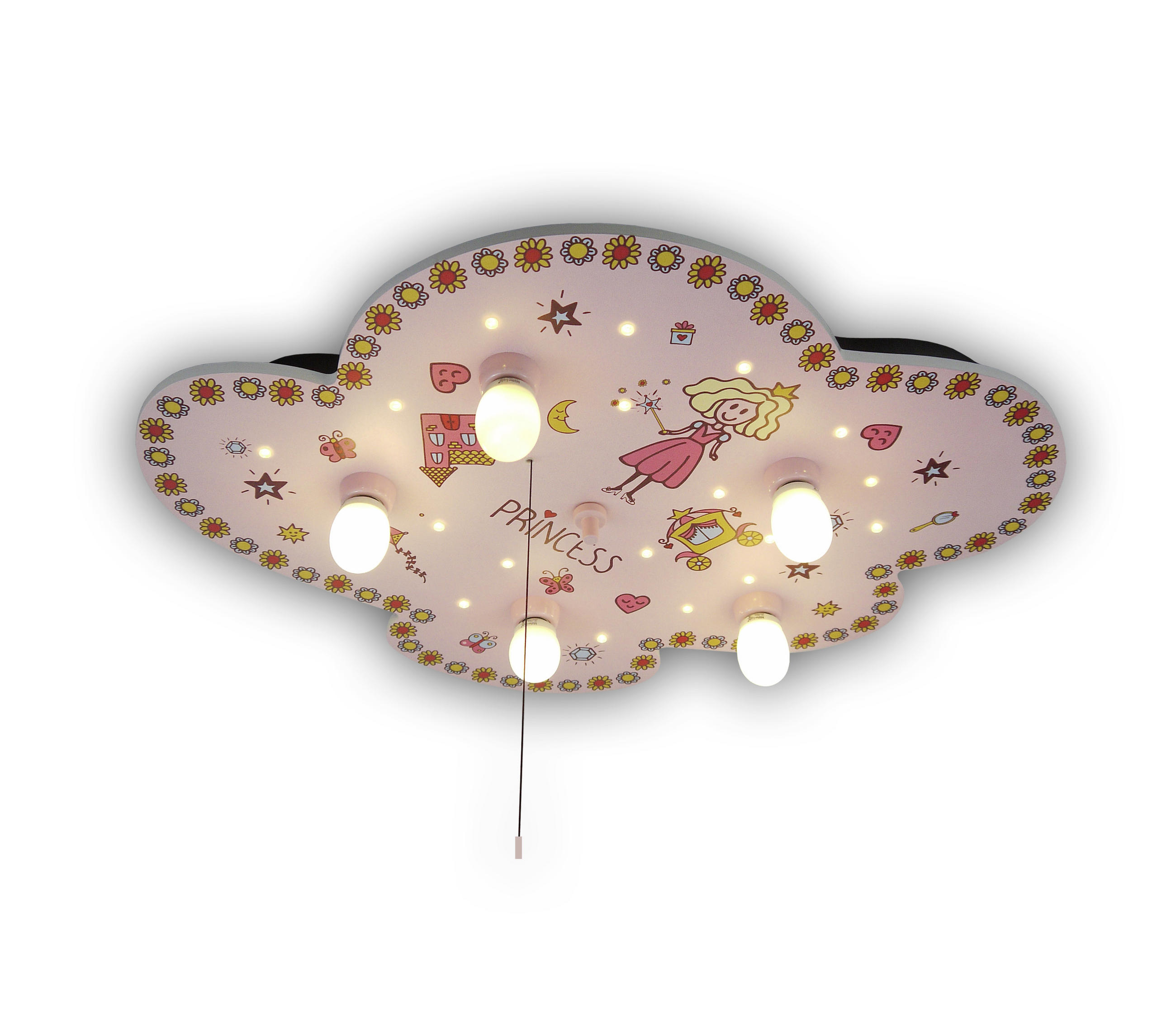 KINDERDECKENLEUCHTE 74/7/57 cm   - Multicolor/Rosa, Trend, Holz (74/7/57cm)