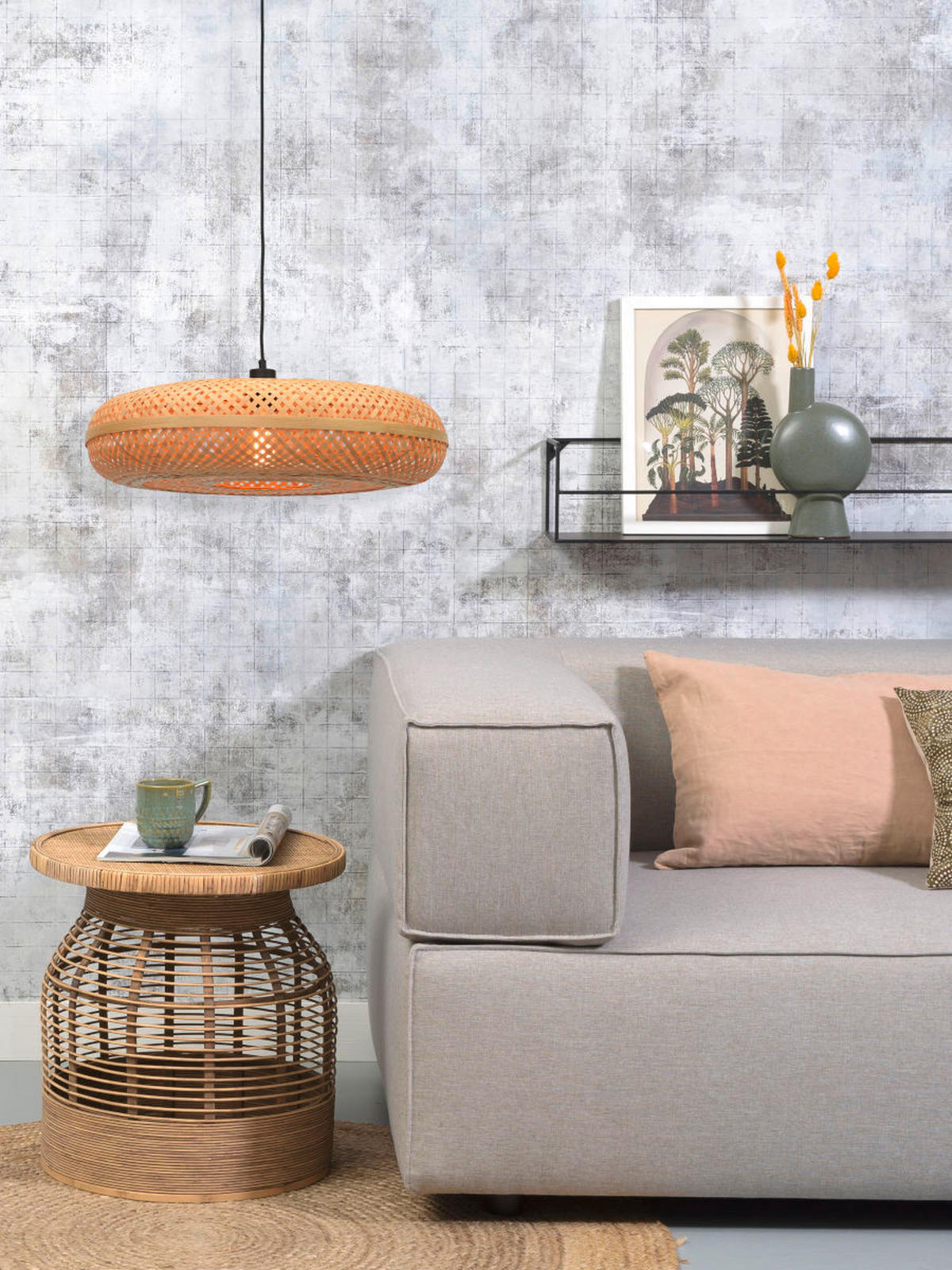 HÄNGELEUCHTE 60/60/17 cm  - Naturfarben, Trend, Holz (60/60/17cm) - Good & Mojo