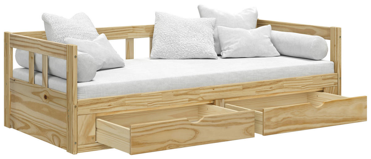 AUSZIEHBETT 90/200 cm  in Naturfarben  - Naturfarben, MODERN, Holz/Holzwerkstoff (90/200cm) - MID.YOU