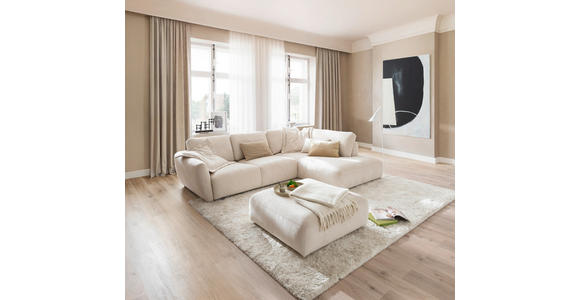 ECKSOFA  in Chenille Naturfarben  307/224 cm  - Schwarz/Naturfarben, KONVENTIONELL, Kunststoff/Textil (307/224cm) - Hom`in