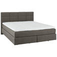 BOXSPRINGBETT 180/200 cm,  in Braun, Topper, Matratzen, unterschiedliche Matratzenhärtegrade je Bettseite, H2 + H3 = mittel + fest  - Schwarz/Braun, Design, Kunststoff/Textil (180/200cm) - Dieter Knoll