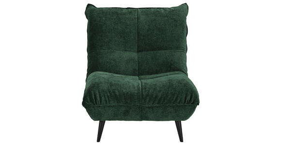 SESSEL in Mikrofaser Dunkelgrün - Dunkelgrün/Schwarz, KONVENTIONELL, Textil/Metall (89/100/101cm) - Hom`in