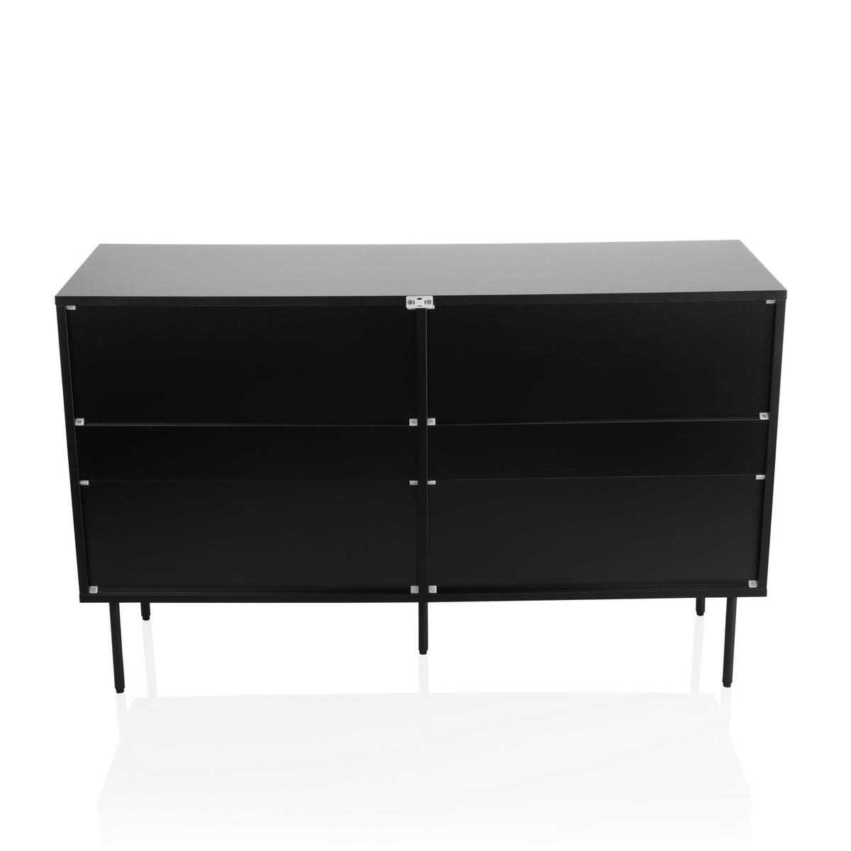 KOMMODE  in 120/40/75 cm  - Schwarz, MODERN, Holzwerkstoff/Metall (120/40/75cm) - MID.YOU