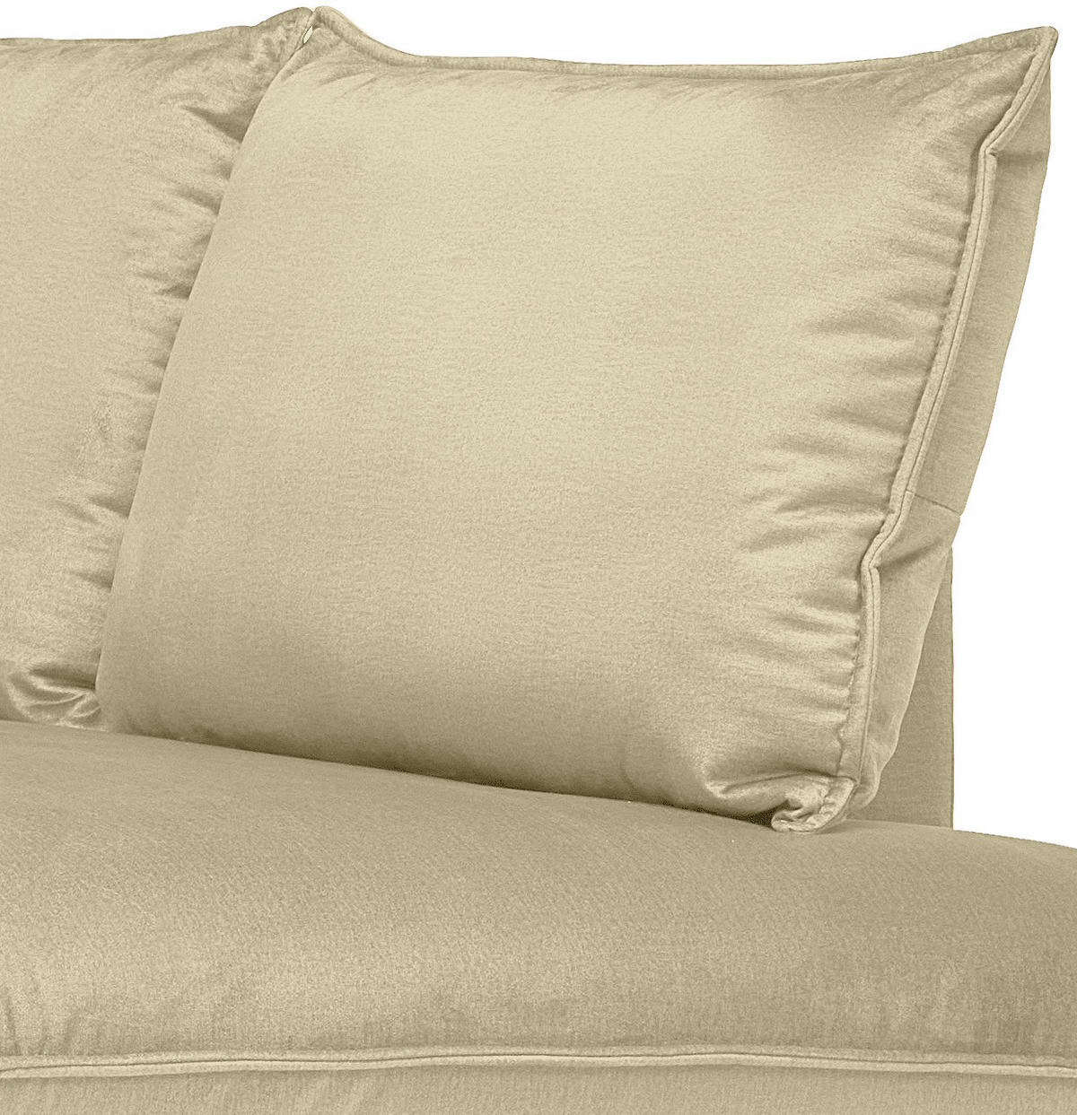 ECKSOFA in Samt Beige  - Beige/Schwarz, Design, Textil/Metall (241/200cm) - Carryhome