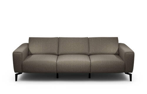 3-SITZER-SOFA in Chenille Braun  - Schwarz/Braun, Design, Textil/Metall (250/86/86-94cm) - SENSOO
