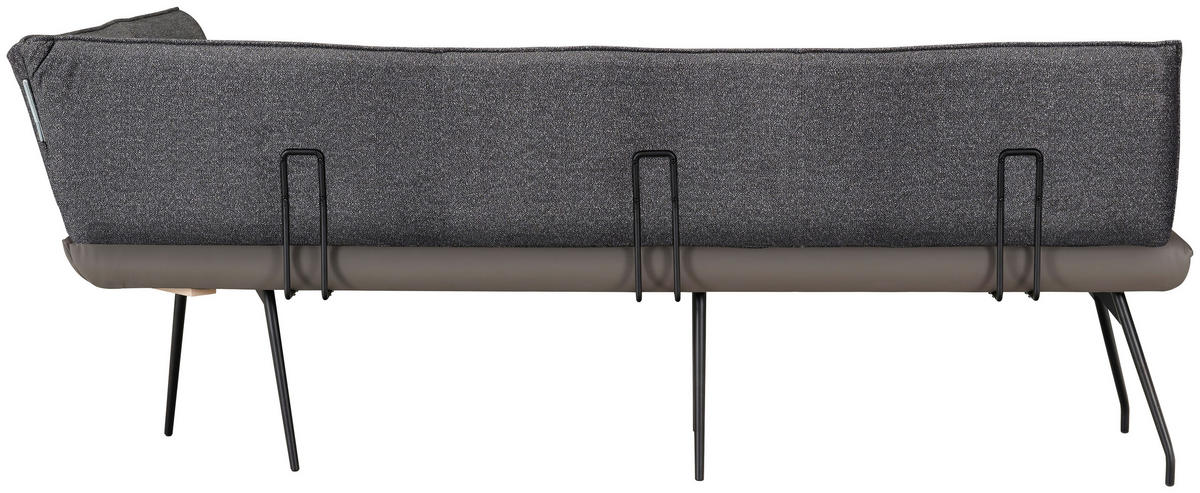 ECKBANK 225/165 cm Mikrofaser Anthrazit, Grau, Schwarz   - Anthrazit/Schwarz, Design, Textil/Metall (225/165cm) - Moderano