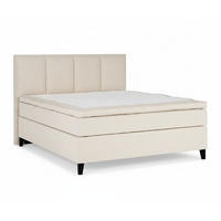 KONTINENTALSÄNG 160/200 cm  i beige  - beige/svart, Klassisk, trä/textil (160/200cm) - Novel