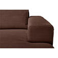 ECKSOFA Dunkelbraun Cord  - Dunkelbraun/Schwarz, KONVENTIONELL, Textil/Metall (240/150cm) - Carryhome
