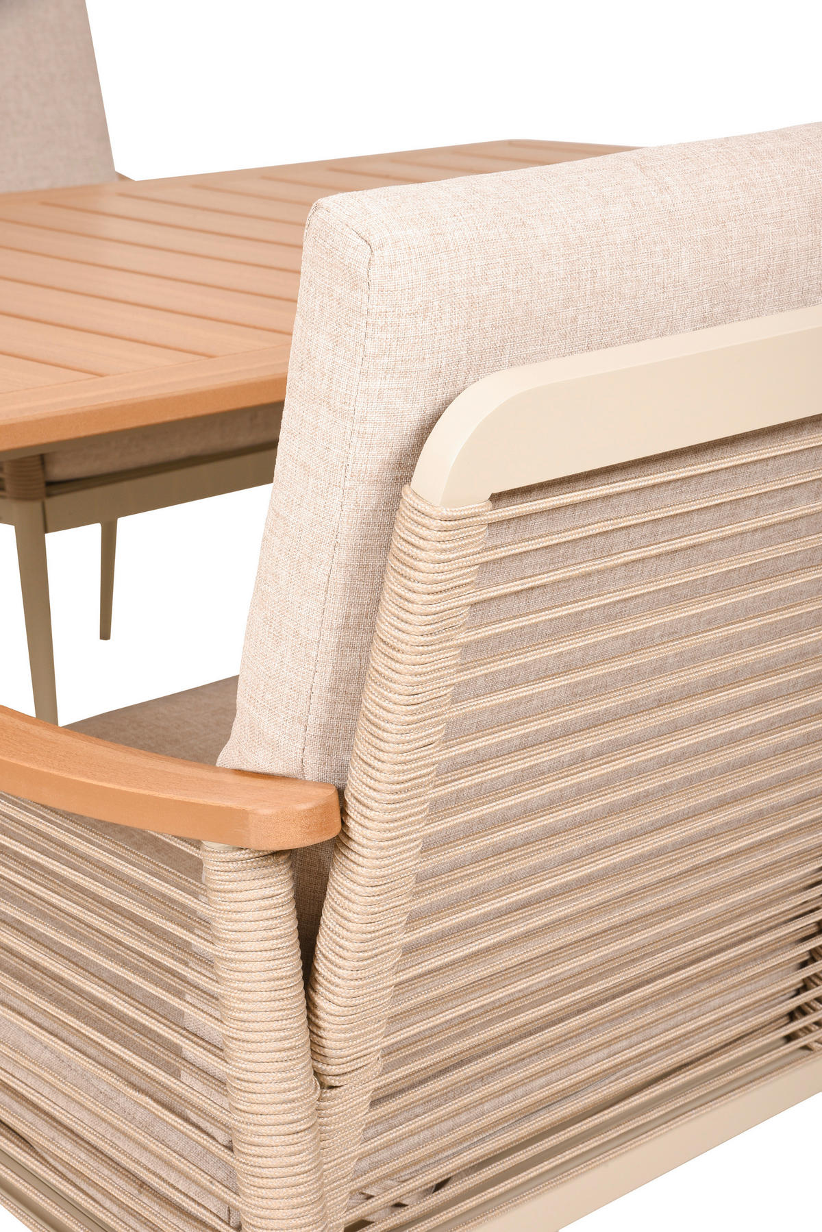 GARTENTISCHGRUPPE Aluminium  - Sandfarben/Beige, MODERN, Kunststoff/Textil - Gardenson
