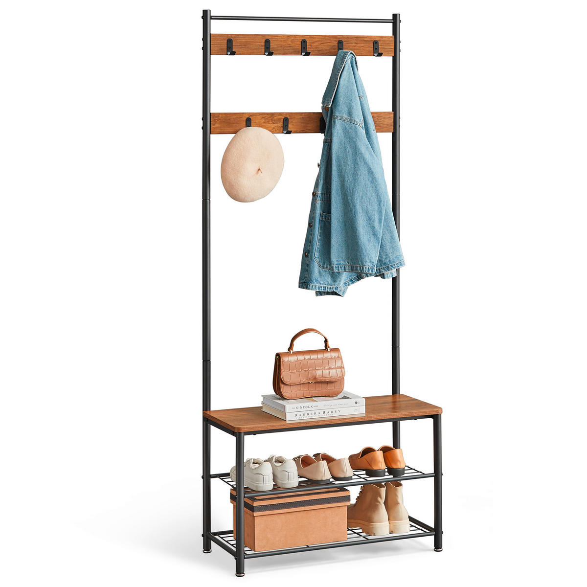 PREDSIEŇOVÝ NÁBYTOK, 70/175/32 cm - čierna/farba duba, Trend, kov/kompozitné drevo (70/175/32cm) - Boxxx