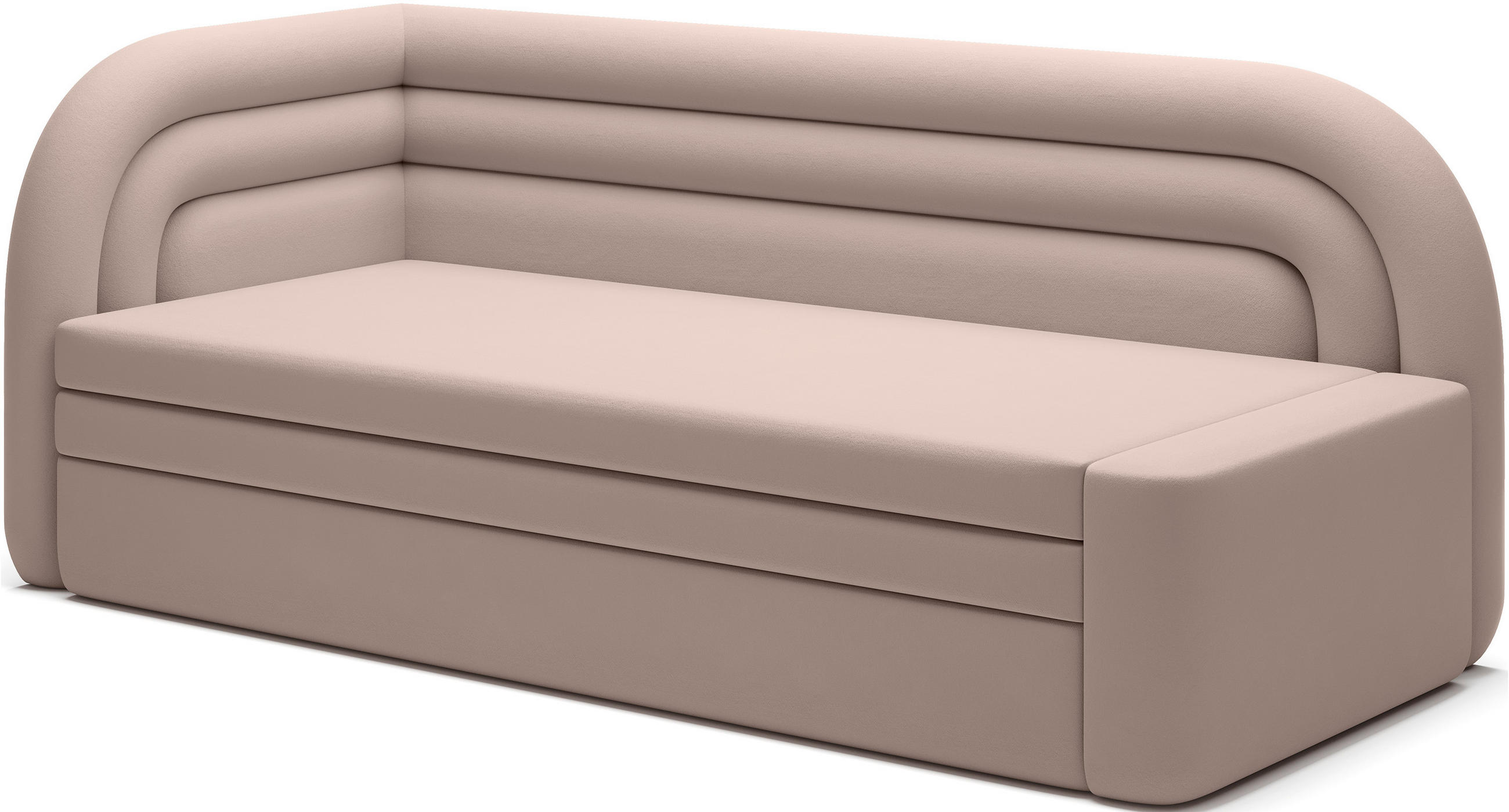 RÉCAMIERE in Webstoff Beige  - Beige/Schwarz, Design, Kunststoff/Textil (86/80/223cm) - MID.YOU