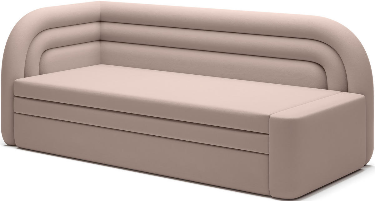 RÉCAMIERE in Webstoff Beige  - Beige/Schwarz, Design, Kunststoff/Textil (86/80/223cm) - MID.YOU