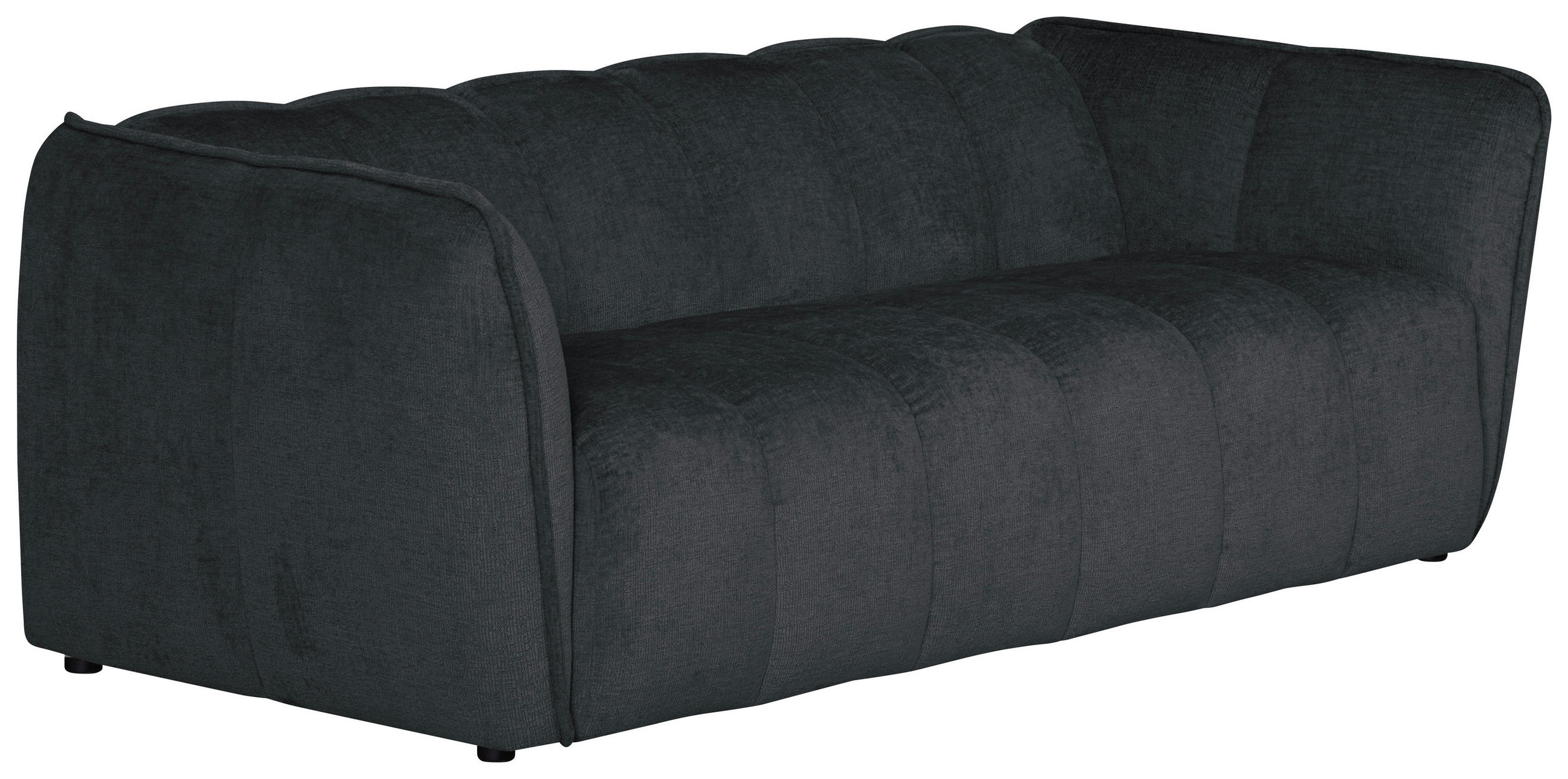 3-SITZER-SOFA LIVOLI in Chenille Grau - Schwarz/Grau, Design, Kunststoff/Textil (217/70/94cm) - MID.YOU