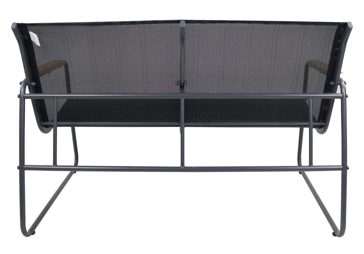 GARTENSET 4-teilig  - Schwarz, MODERN, Glas/Kunststoff (110/76/74cm) - Gardenson