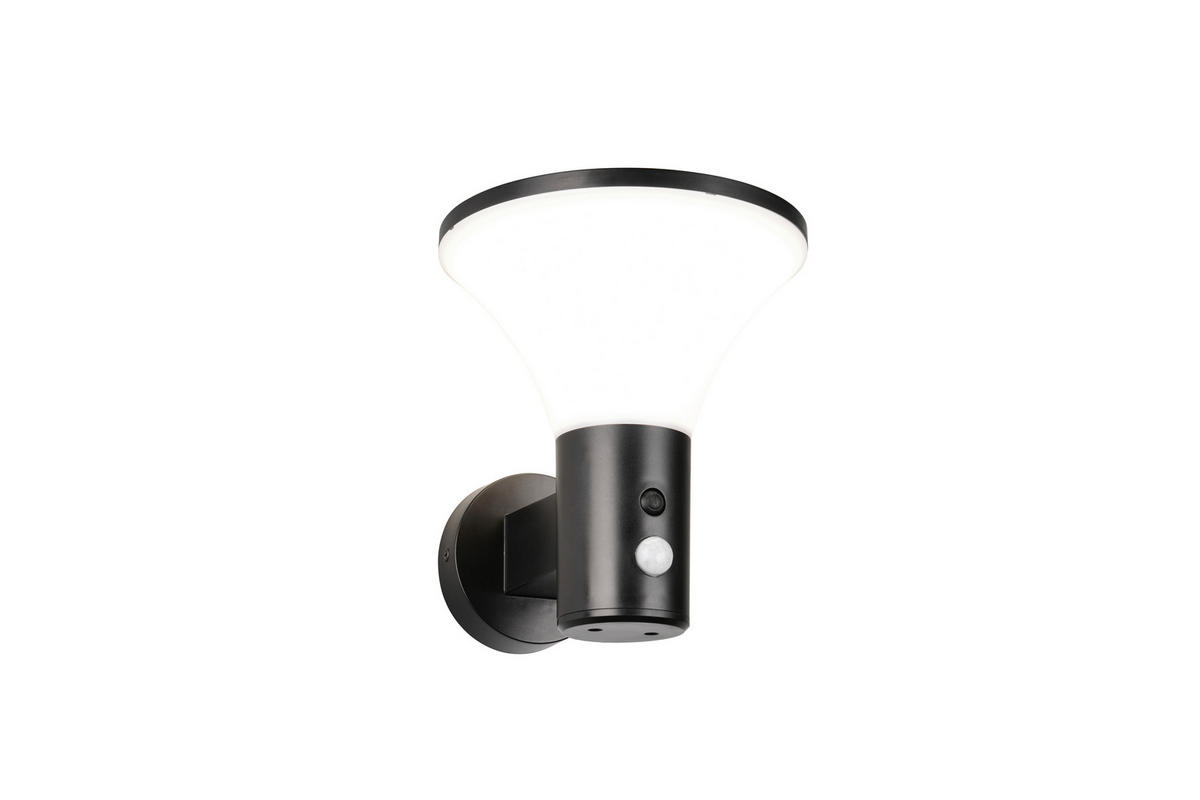 AUßENWANDLEUCHTE Gorda 19/17,5/21,5 cm  - Schwarz/Weiß, Design, Kunststoff (19/17,5/21,5cm)