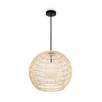 PENDELLEUCHTE 40/68 cm   - Beige/Schwarz, MODERN, Holz/Metall (40/68cm) - MAYTONI