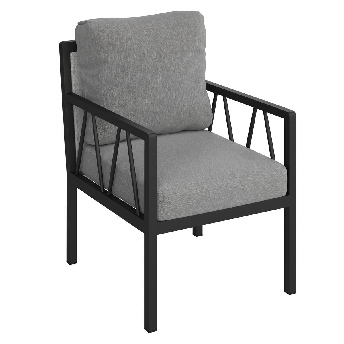 KŘESLO NA TERASU, kov - šedá, Design, kov (63/84/80cm) - Amatio