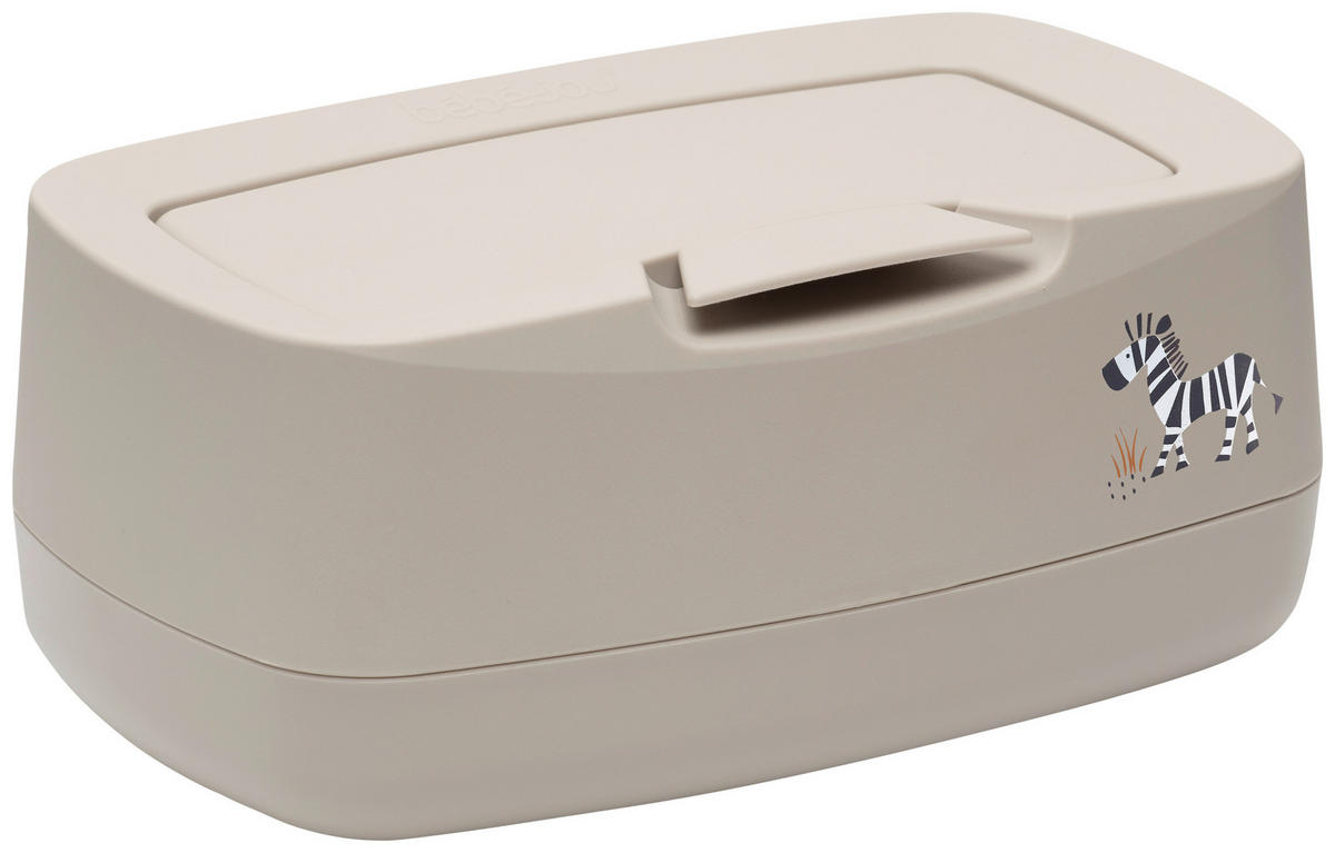 FEUCHTTÜCHER-BOX STEPPE  - Taupe, Basics, Kunststoff (21/13/9cm) - Bebe Jou