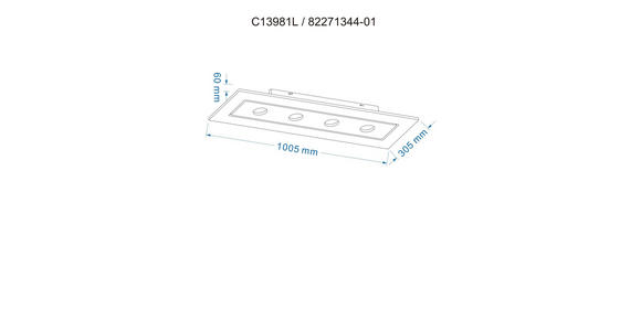 LED-DECKENLEUCHTE 100,5/30,5/6 cm - Naturfarben/Weiß, KONVENTIONELL, Naturmaterialien/Kunststoff (100,5/30,5/6cm) - Novel