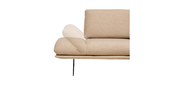 ECKSOFA  in Flachgewebe Beige  234/155 cm  - Beige/Schwarz, Design, Textil/Metall (234/155cm) - Dieter Knoll
