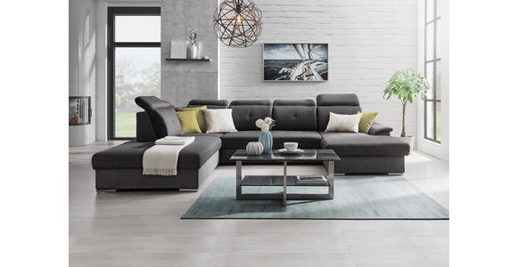 WOHNLANDSCHAFT in Textil Limette - Silberfarben/Limette, Design, Textil/Metall (187/365/263cm) - Cantus