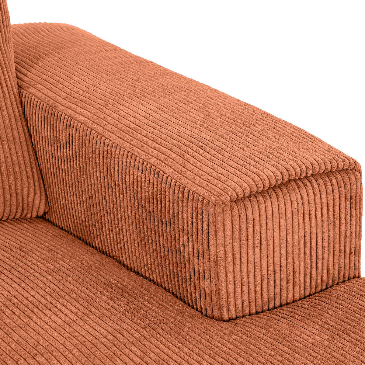 ECKSOFA in Cord Rostfarben  - Rostfarben/Schwarz, Konventionell, Textil/Metall (285/170cm) - Carryhome