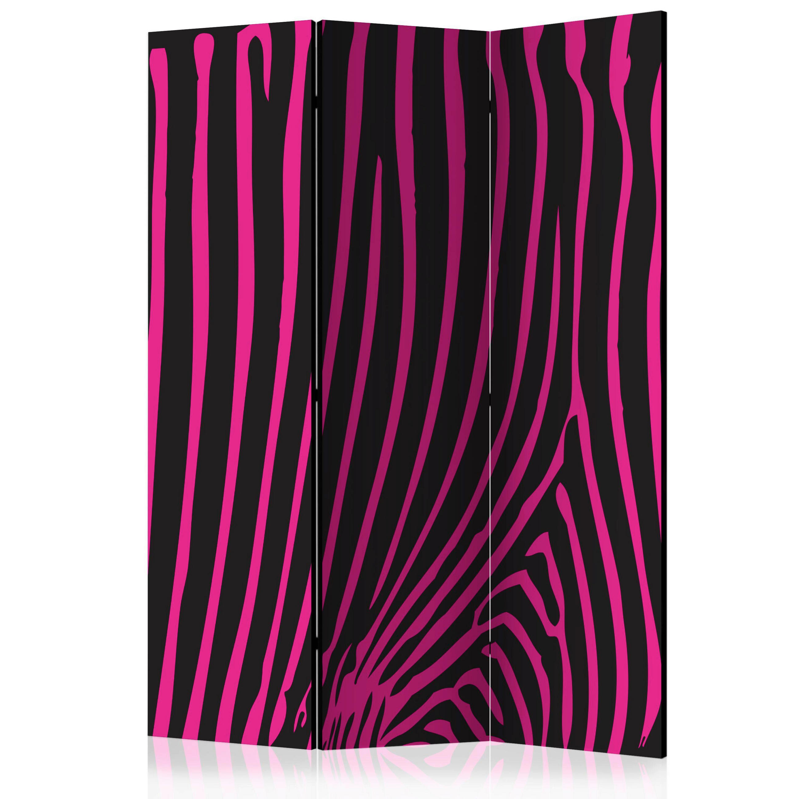Paravent doppeltseitig mit 3  Flügel - Pink/Schwarz, Basics, Holz/Textil (135/172/3cm) - artgeist