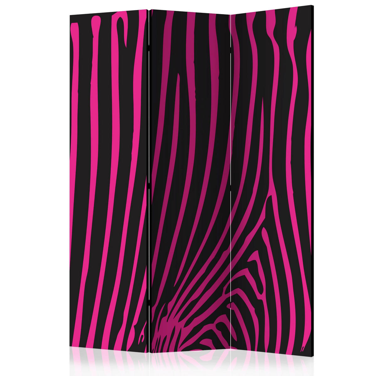 Paravent doppeltseitig mit 3  Flügel - Pink/Schwarz, Basics, Holz/Textil (135/172/3cm) - artgeist