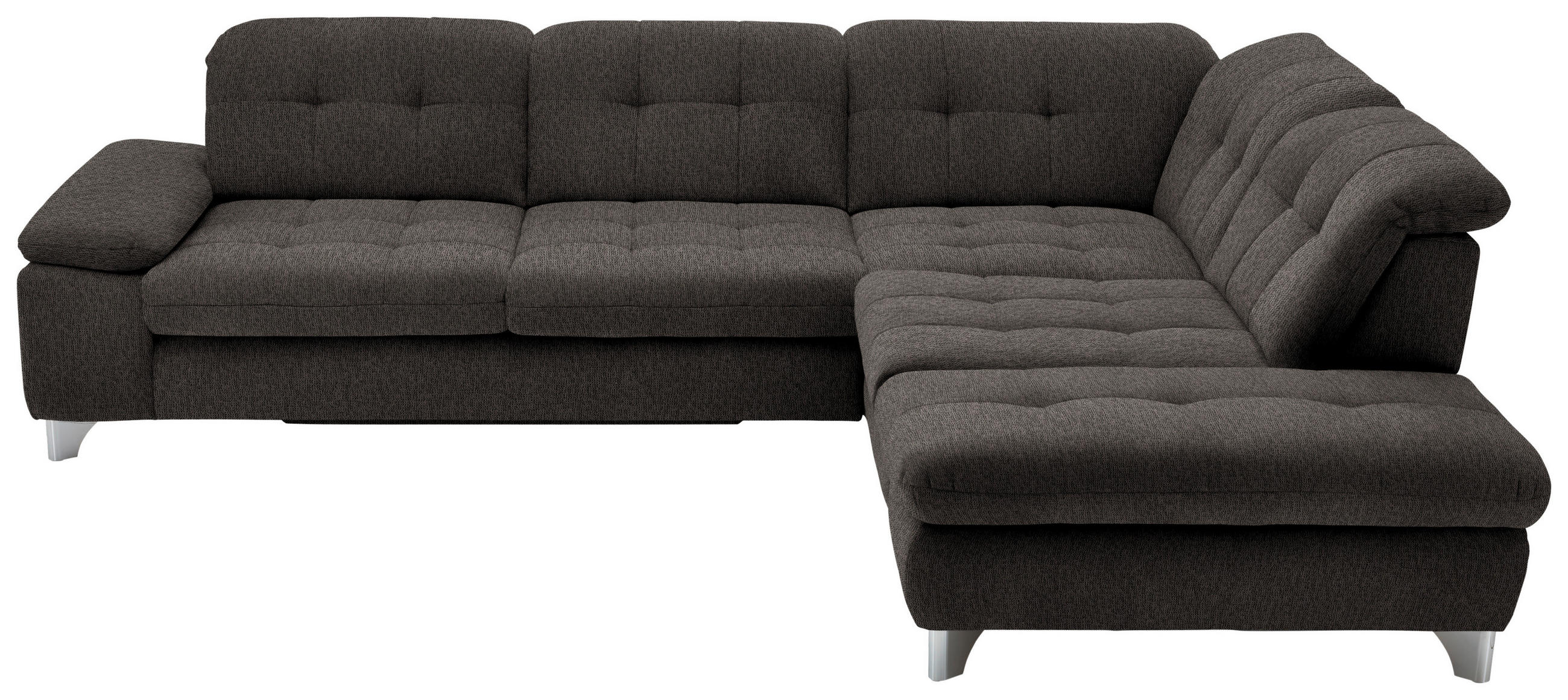ECKSOFA in Chenille Anthrazit  - Chromfarben/Anthrazit, Design, Textil/Metall (310/260cm) - Beldomo Speed