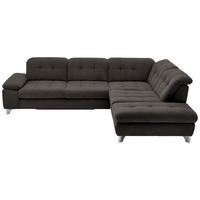 ECKSOFA in Chenille Anthrazit  - Chromfarben/Anthrazit, Design, Textil/Metall (310/260cm) - Beldomo Speed