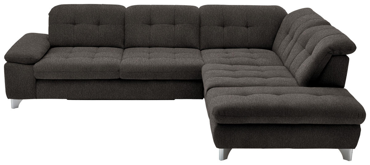 ECKSOFA in Chenille Anthrazit  - Chromfarben/Anthrazit, Design, Textil/Metall (310/260cm) - Beldomo Speed
