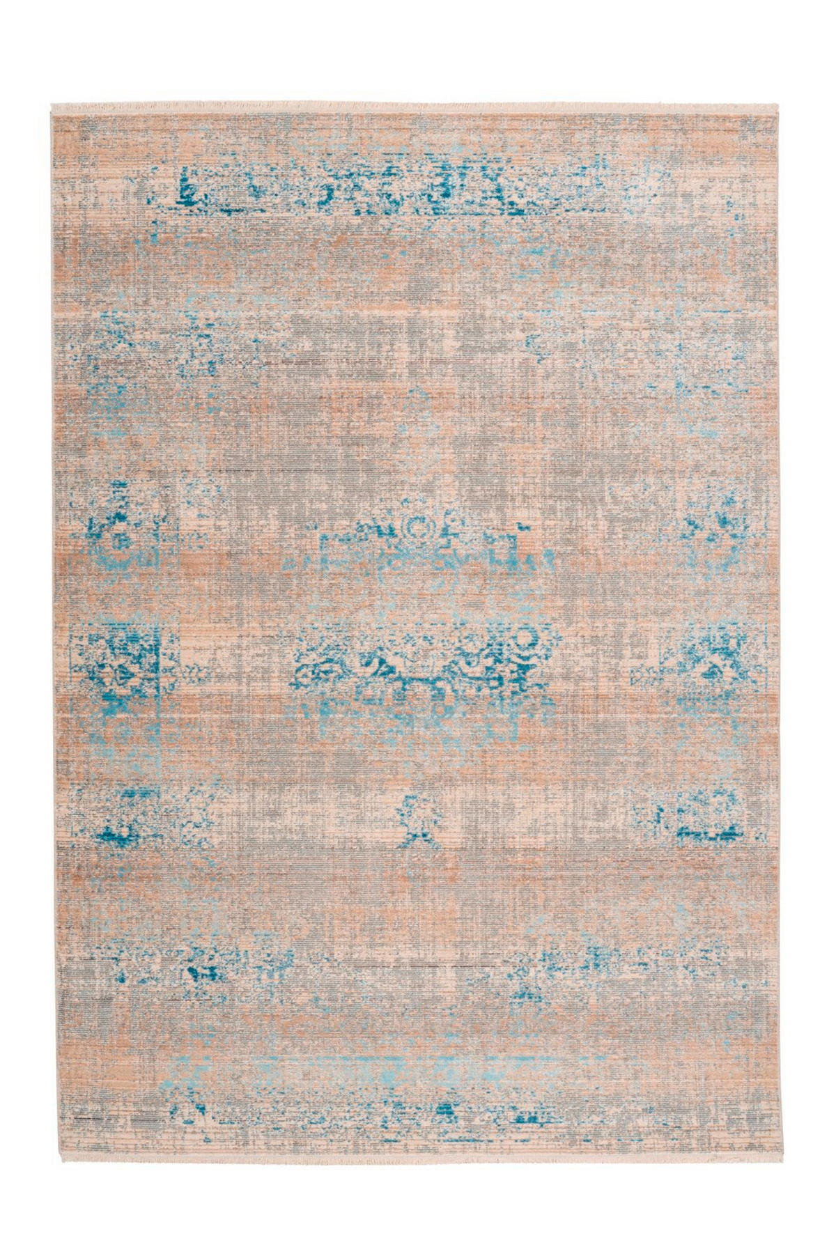 FLACHWEBETEPPICH 120/170 cm Baroque Grau, Türkis  - Türkis/Grau, Basics, Textil (120/170cm) - Novel