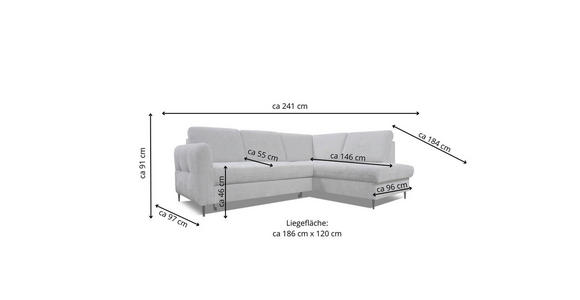 ECKSOFA  in Chenille Blau  - Blau/Schwarz, MODERN, Holz/Textil (184/241cm) - Carryhome