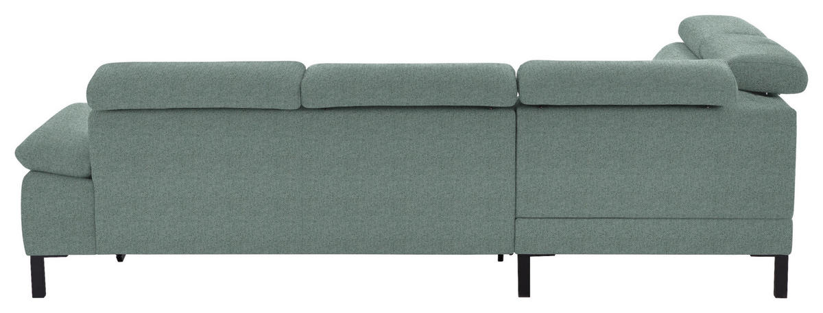 ECKSOFA in Flachgewebe Mintgrün  - Schwarz/Mintgrün, Design, Holzwerkstoff/Textil (217/272cm) - Pure Home Comfort