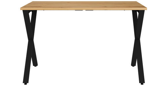 SCHREIBTISCH 120/80/75 cm Schwarz, Eichefarben, Hellbraun  - Hellbraun/Eichefarben, MODERN, Holzwerkstoff/Metall (120/80/75cm) - Novel