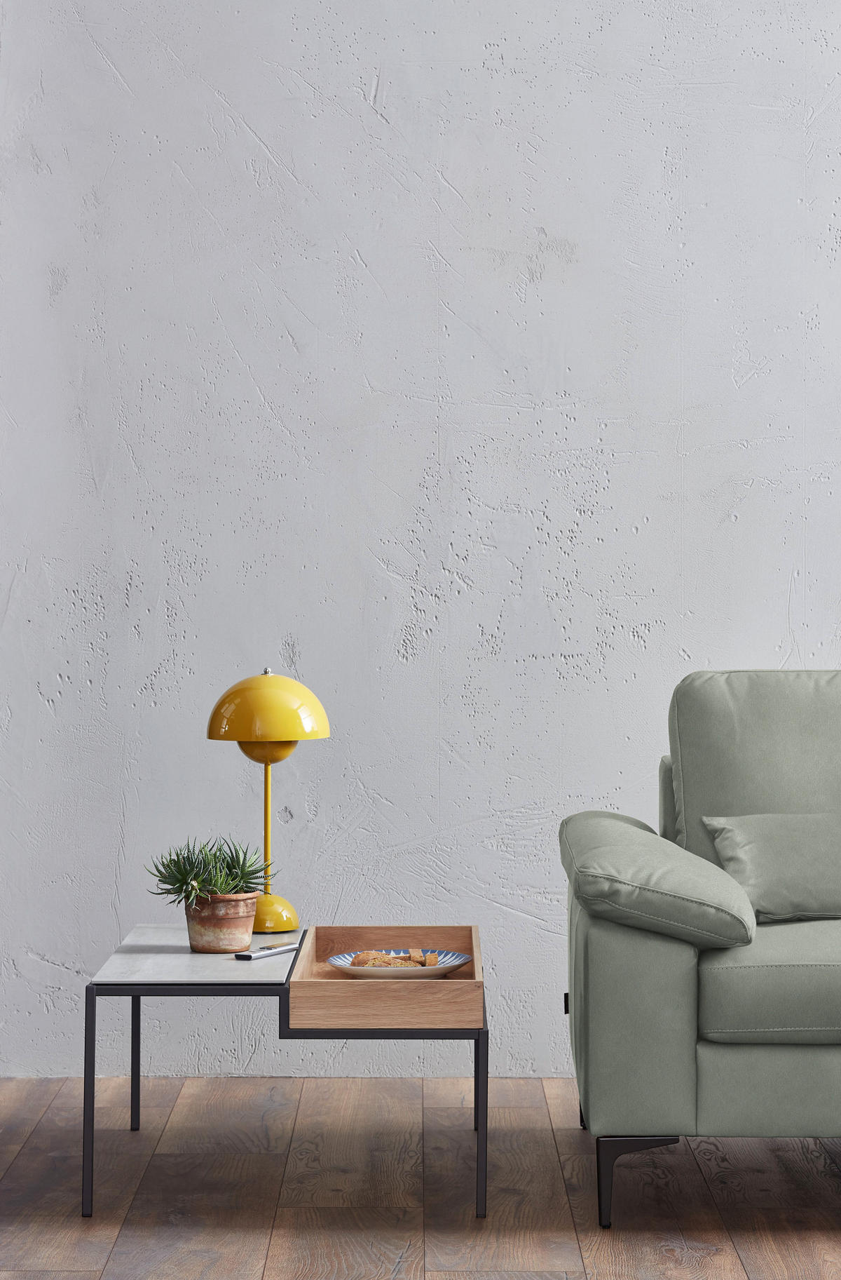 3-SITZER-SOFA  in Echtleder Hellgrau   - Hellgrau/Schwarz, Design, Leder/Metall (224/86/97cm) - Schöner Wohnen