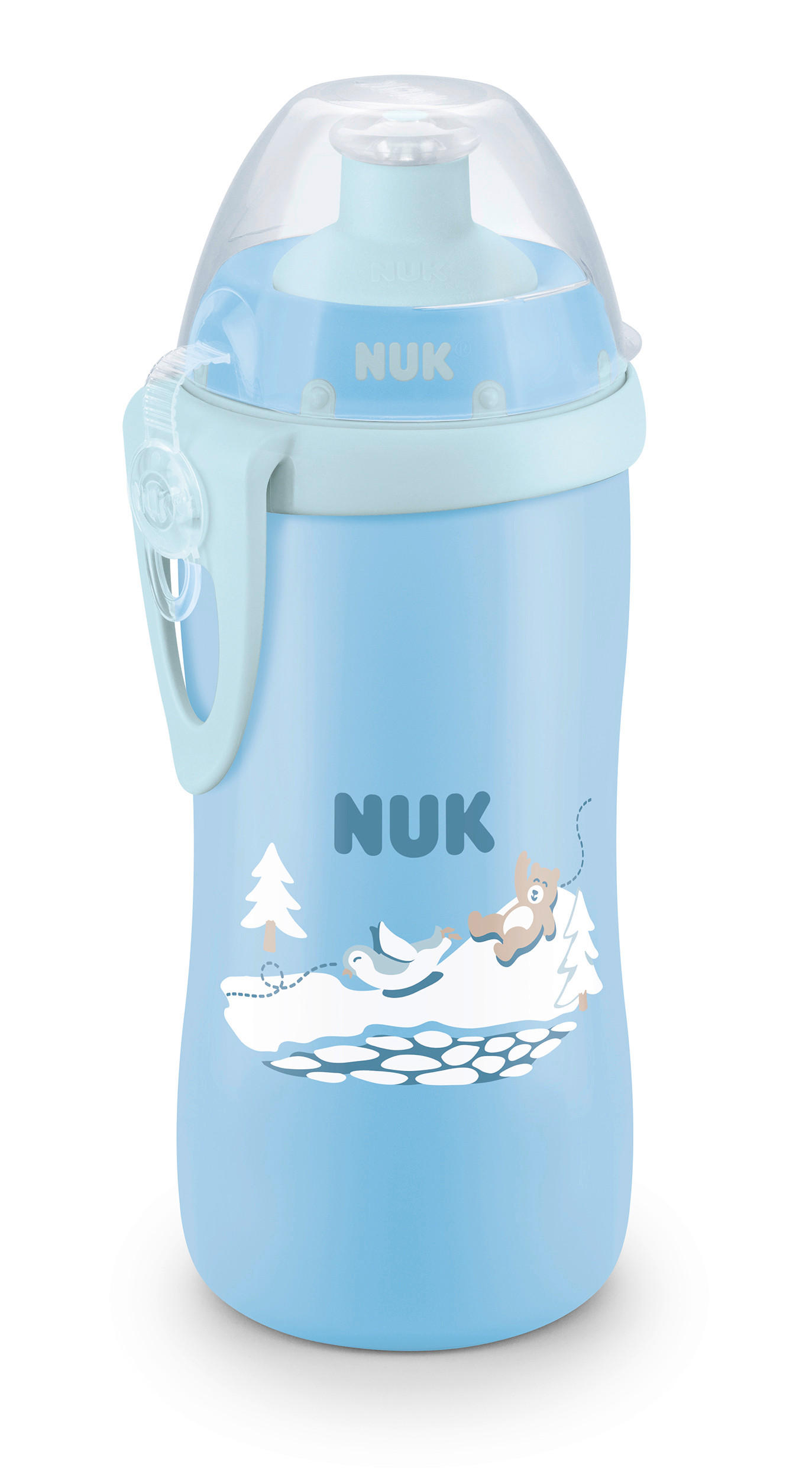 KINDERTRINKFLASCHE NUK First Choice Trinkflasche Push-Pull, Bär  - Pastellblau, Basics, Kunststoff (300ml) - NUK