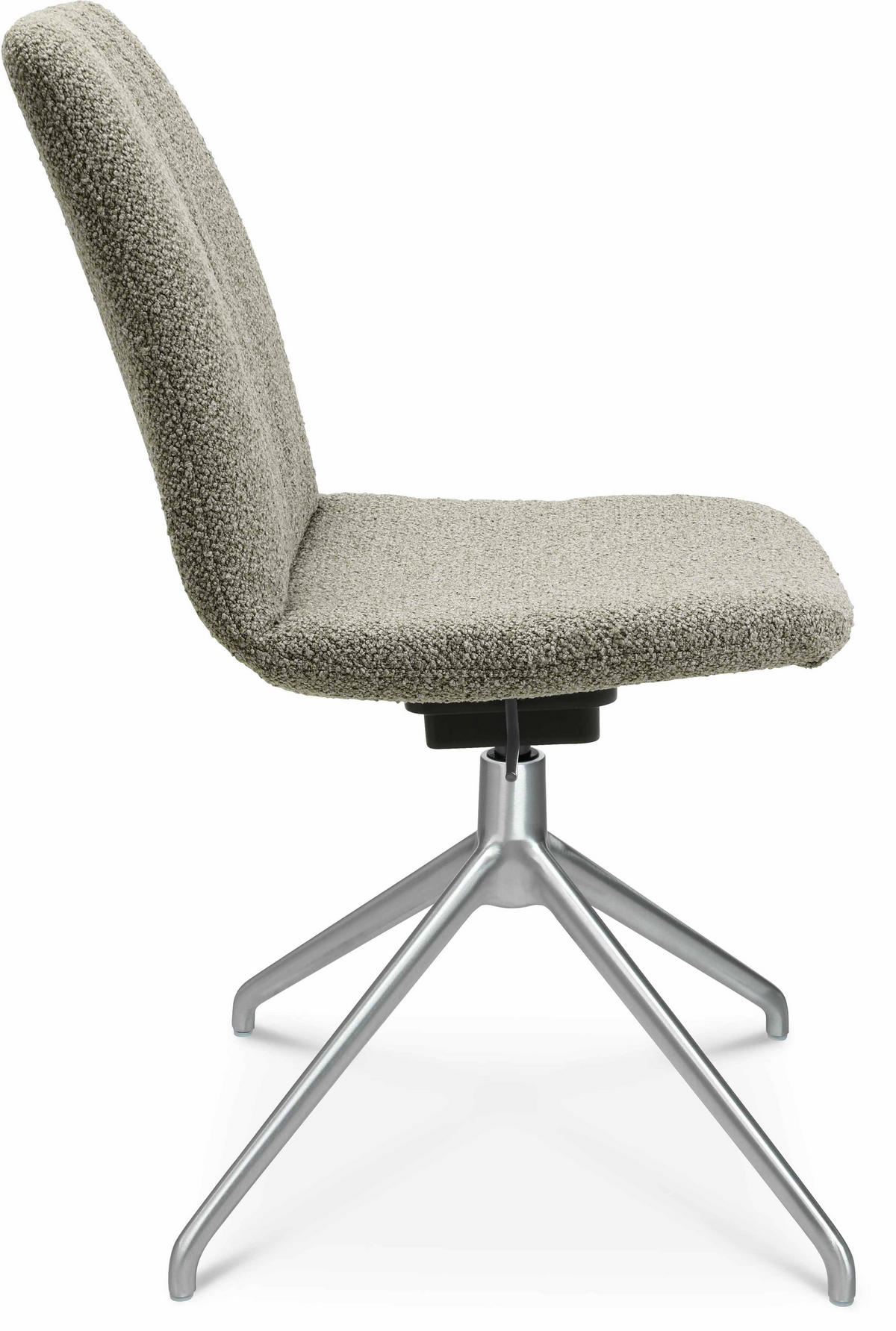 STUHL  in Aluminium Flachgewebe  - Graugrün, Design, Textil/Metall (46/81,5-84,5/55cm) - Johann Jakob