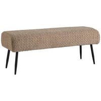 TABURETOVÁ LAVICE, kov, textil, kompozitní dřevo, 110/41/43 cm - černá/světle hnědá, Design, kov/kompozitní dřevo (110/41/43cm) - MID.YOU