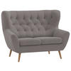 2-SITZER-SOFA Flachgewebe Taupe  - Taupe/Eichefarben, Design, Holz/Textil (138/104/92cm) - Stylife