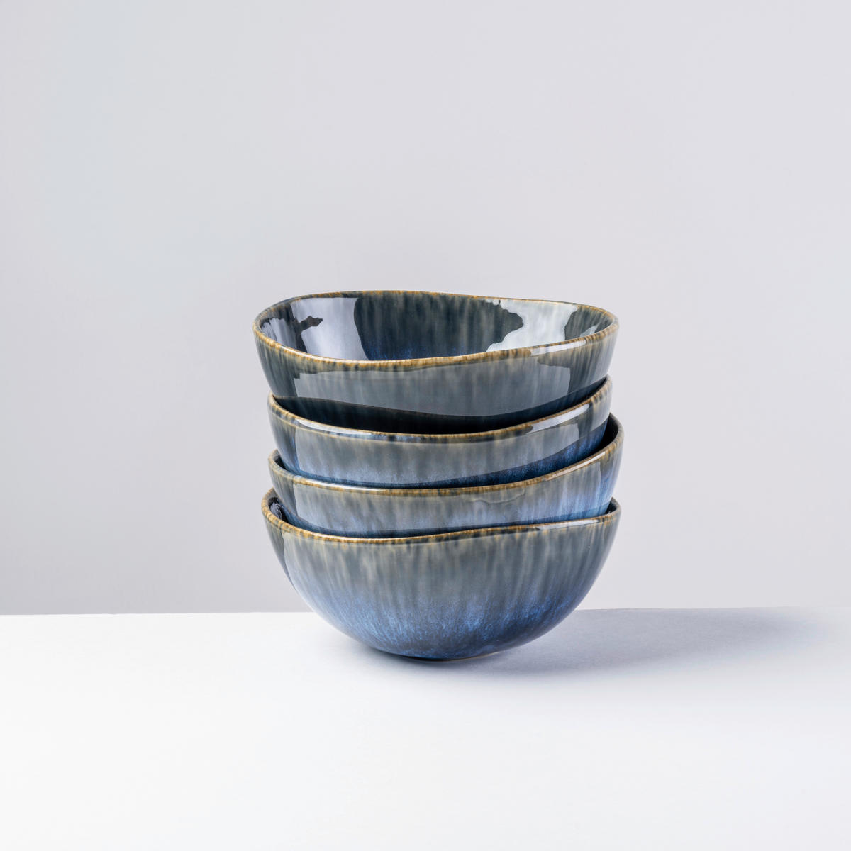 MÜSLISCHALENSET WILDE SCHLUCHT 4-teilig  - Blau, Basics, Keramik (17,4/7cm) - Gipfelstück