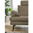 ECKSOFA in Echtleder Beige  310/180 cm  - Beige/Schwarz, Design, Leder/Metall (310/180cm) - Dieter Knoll