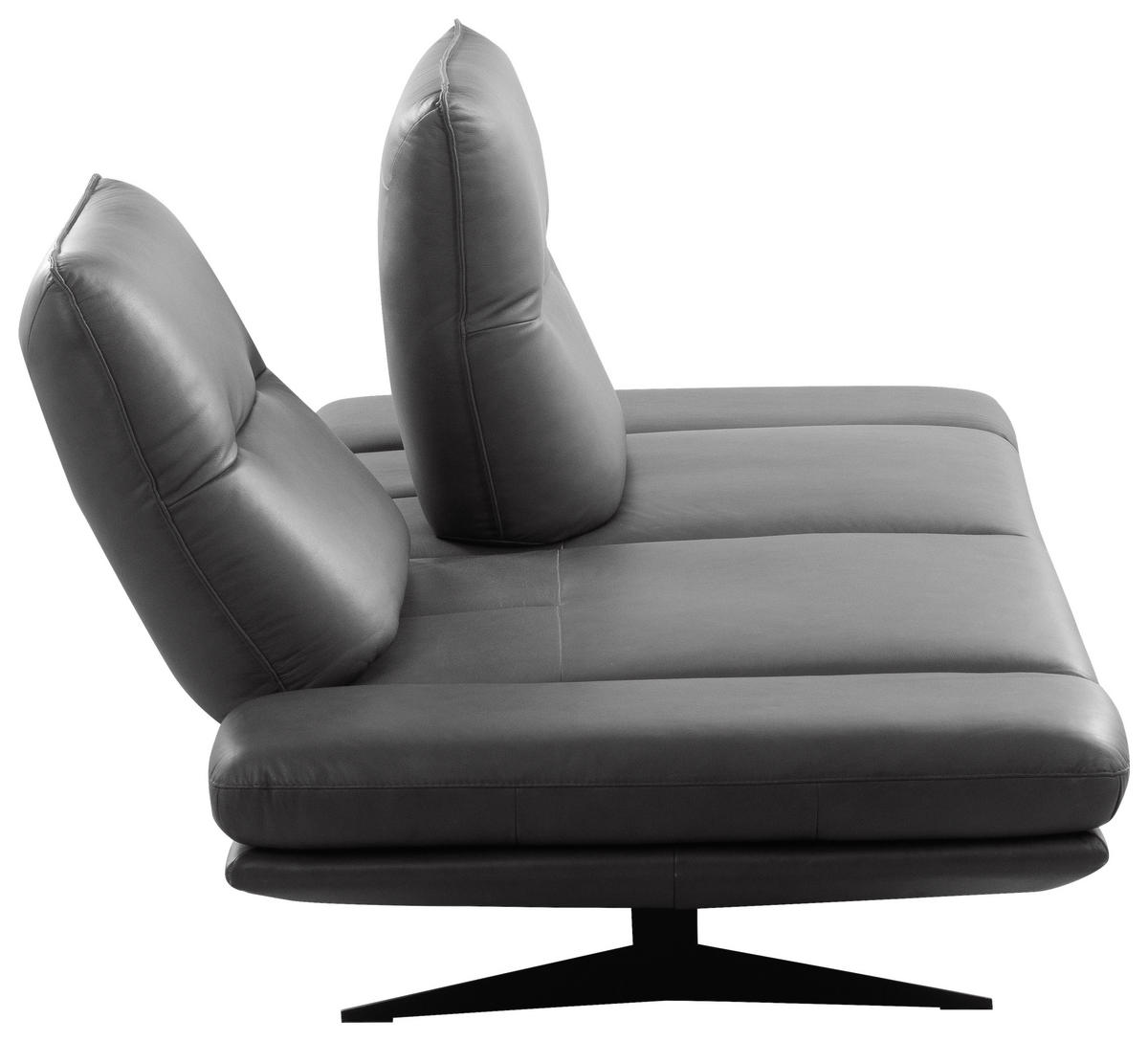 3-SITZER-SOFA 238/95/107 cm  in Echtleder Dunkelgrau   - Dunkelgrau/Schwarz, Design, Leder/Metall (238/95/107cm) - Celina Home