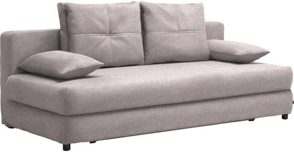 SCHLAFSOFA in Textil Hellgrau - Hellgrau/Schwarz, Design, Kunststoff/Textil (208/73-90/102cm) - Hom`in