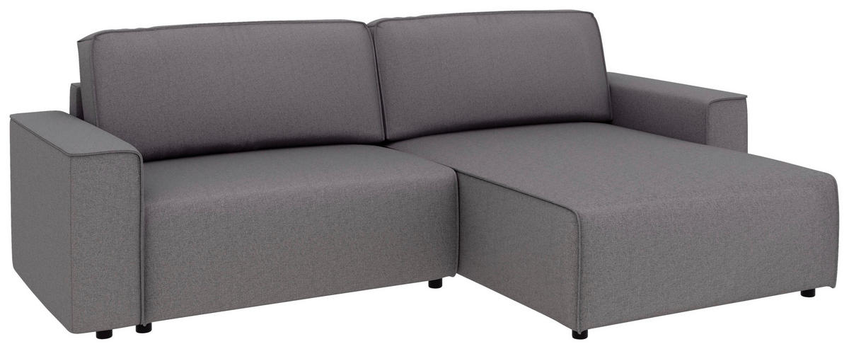 ECKSOFA in Struktur Anthrazit  - Anthrazit/Schwarz, Modern, Kunststoff/Textil (265/164cm) - Trendmanufaktur