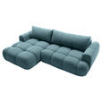ECKSOFA Türkis Struktur  - Türkis/Schwarz, KONVENTIONELL, Kunststoff/Textil (172/272cm) - Carryhome