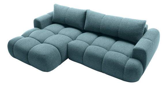 ECKSOFA Türkis Struktur  - Türkis/Schwarz, KONVENTIONELL, Kunststoff/Textil (172/272cm) - Carryhome