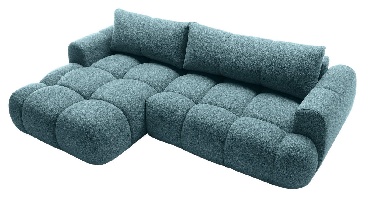 ECKSOFA Türkis Struktur  - Türkis/Schwarz, KONVENTIONELL, Kunststoff/Textil (172/272cm) - Carryhome
