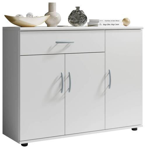 KOMMODE  in 90/70/30 cm  - Silberfarben/Weiß, KONVENTIONELL, Holzwerkstoff/Kunststoff (90/70/30cm) - Carryhome